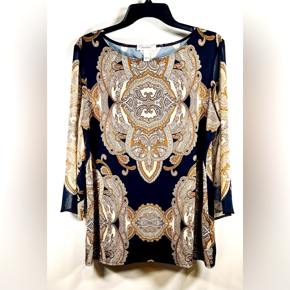 🌺DressBarn Women's Abstract Geometric Kaleidoscope Pattern Top🌸🌺